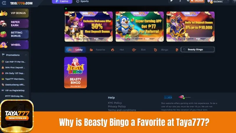 Why is Beasty Bingo a Favorite at Taya777?