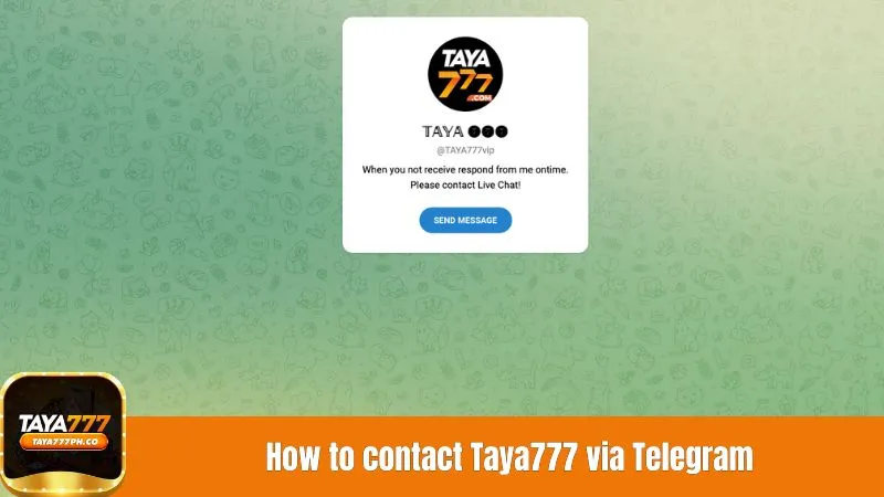 How to contact Taya777 via Telegram