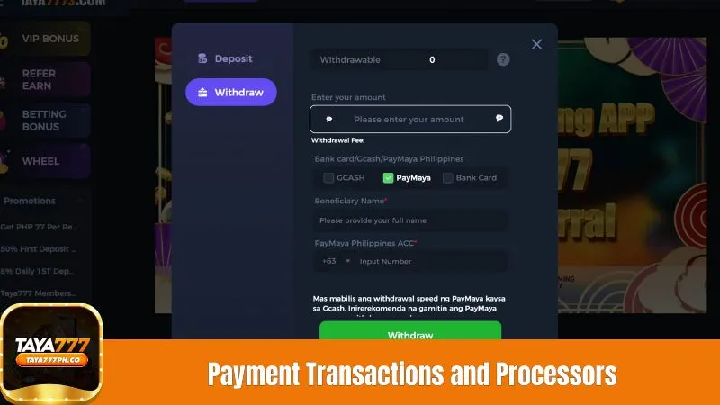 Payment Transactions and Processors