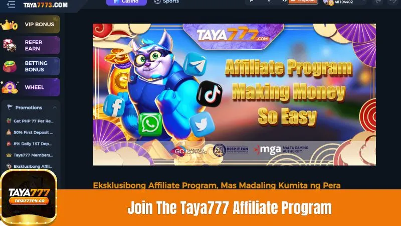 Join The Taya777 Affiliate Program