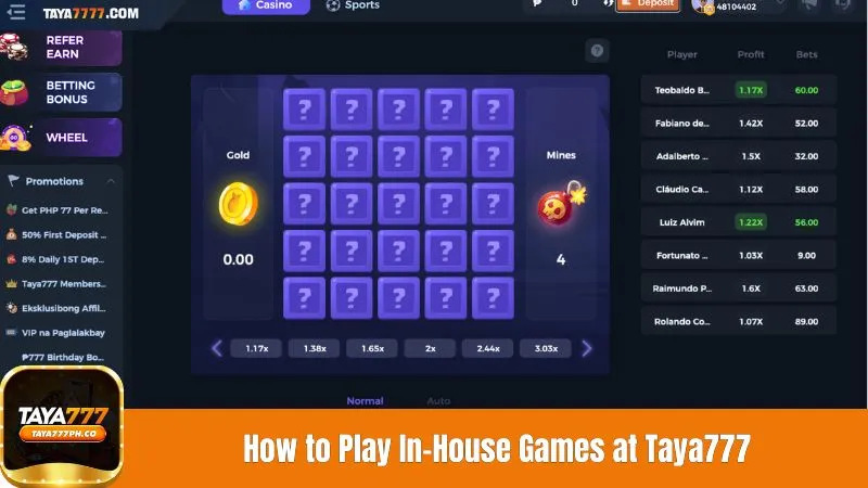 How to Play In-House Games at Taya777